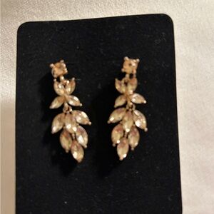 Elegant Gold Leaf Drop Earrings